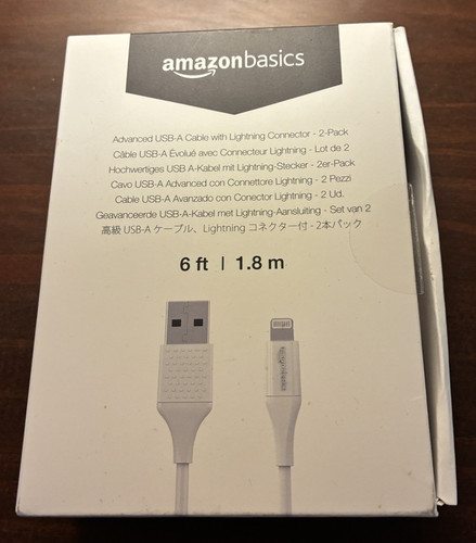 Amazon basics pack apple mfi - 2-pack,